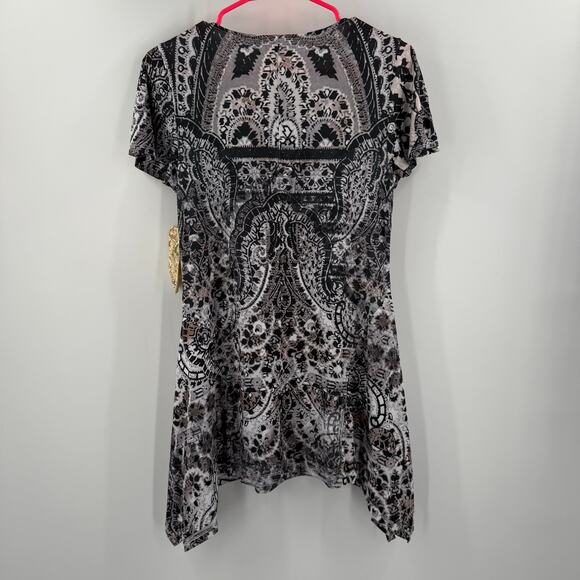 ONE WORLD Unity Tunic Top Size Extra Small NWT Slinky Material Boho Lagenlook - Picture 2 of 13